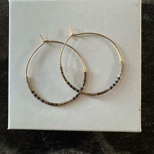 Elegant Gold and Multicolor Hoop Earrings